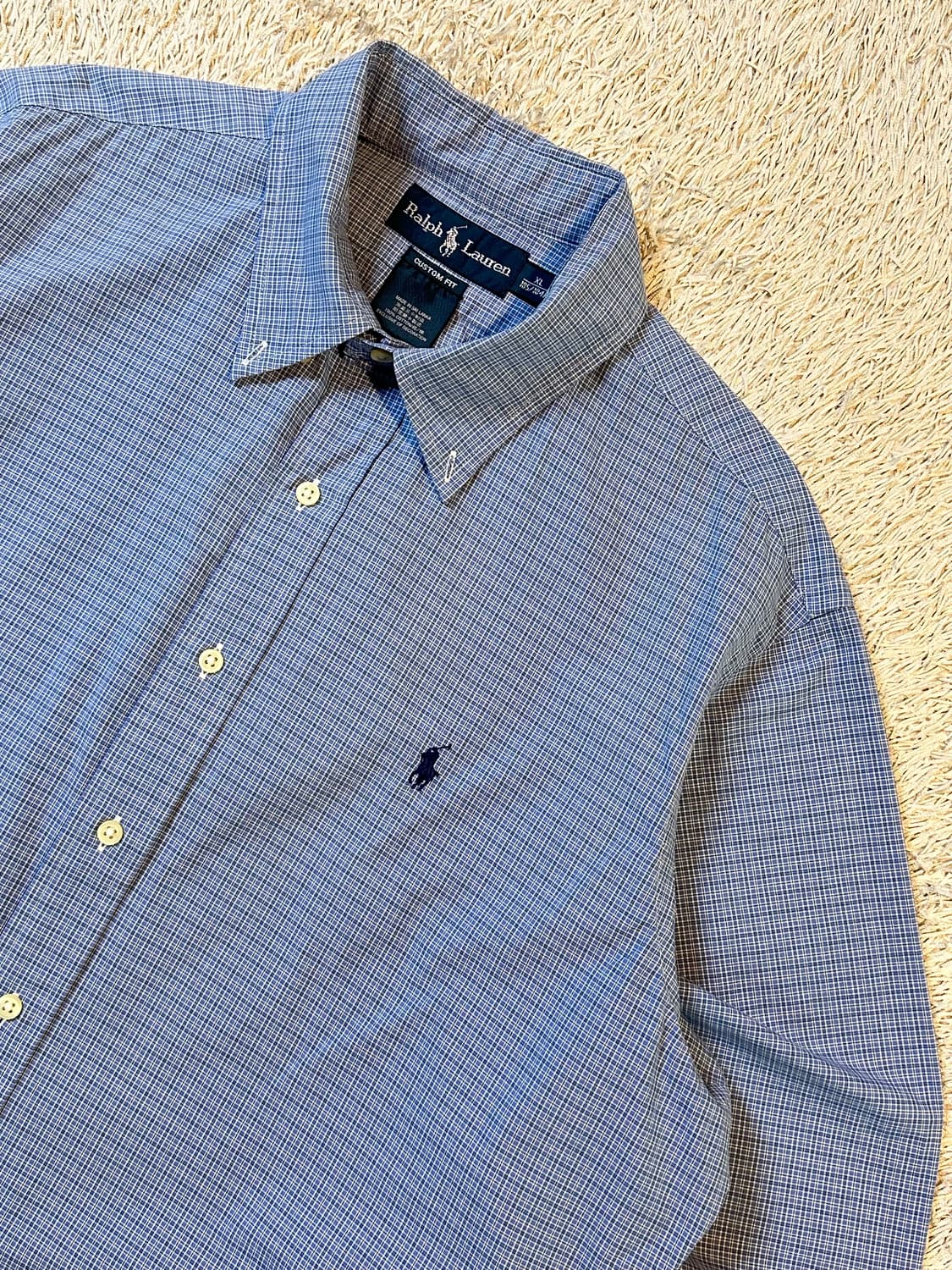 폴로 랄프로렌 신형 커스텀핏 네이비포니 코튼 체크셔츠 상품이미지2