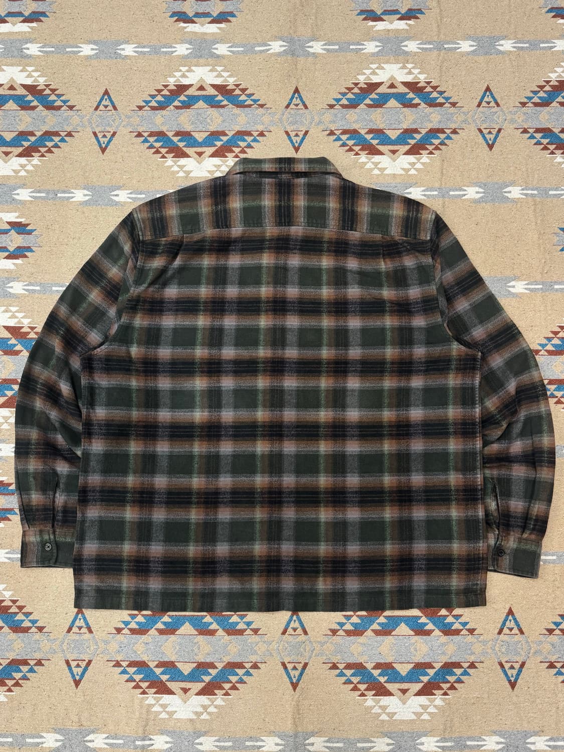 [XL] 슈프림 쉐도우 플레이드 플란넬 집업 셔츠 그린 - 24SS 상품이미지4