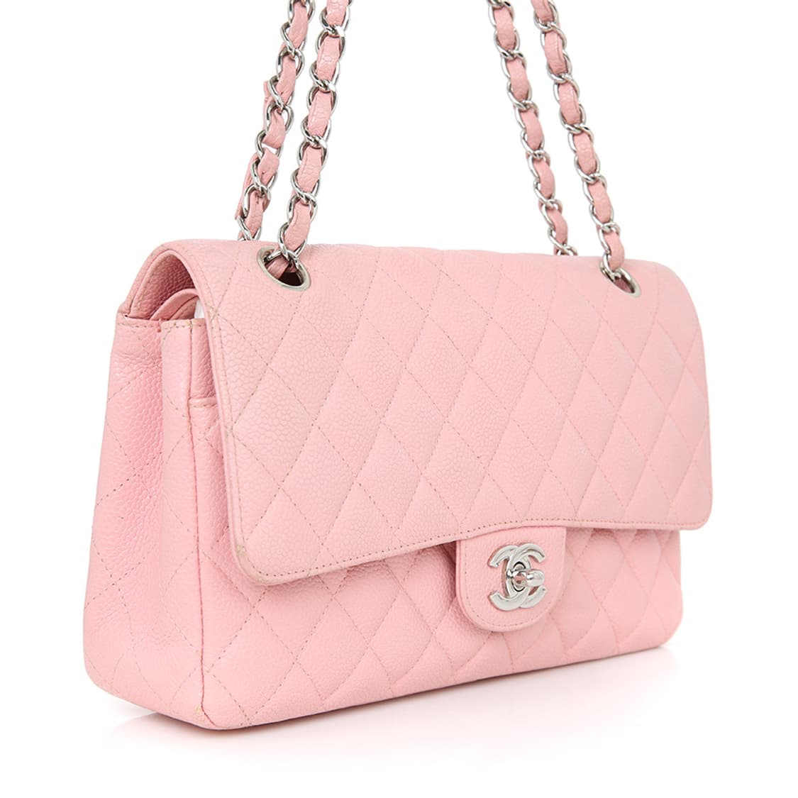 샤넬 클래식 캐비어 미듐 핑크 빈티지 체인 숄더백 A01112 상품이미지2