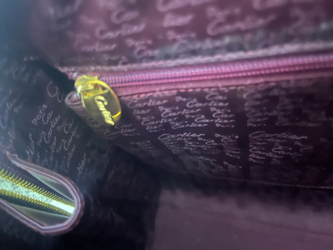 까르띠에 버건디 레더 금장 토트백 상품이미지10