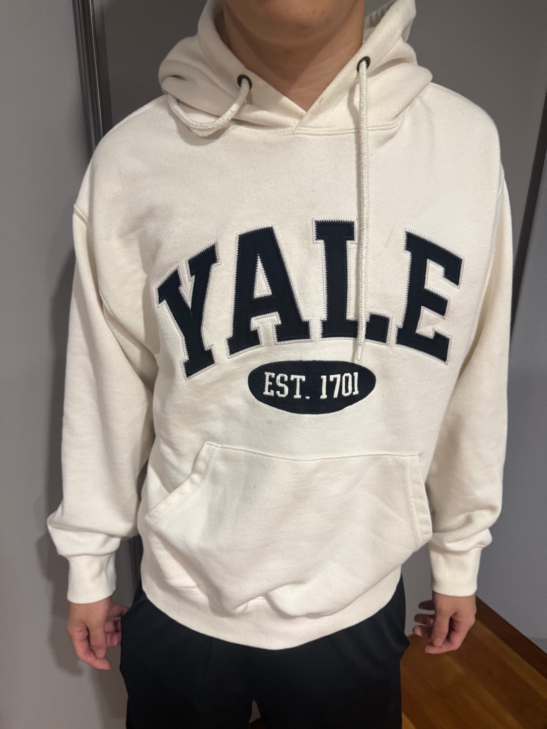Yale 회색 흰색 후드티 상품이미지6