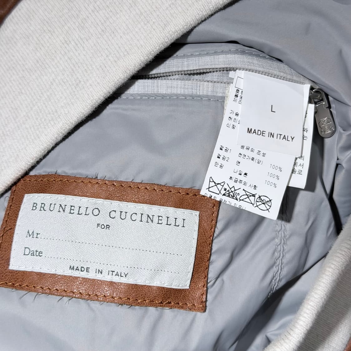 (A/L) / 브루넬로 쿠치넬리 레더 후드 조끼 베스트 브라운 상품이미지6