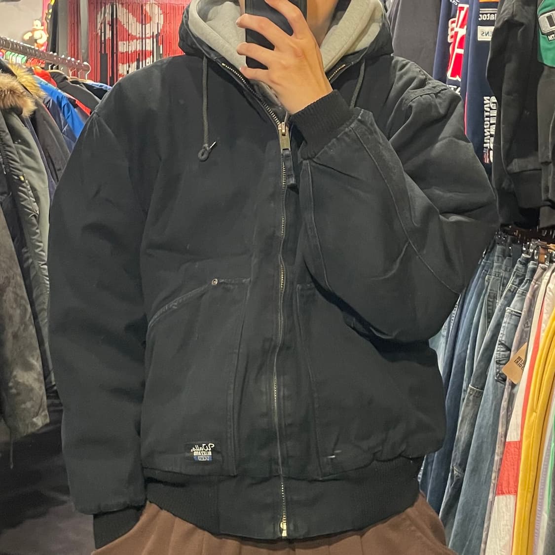 [IM] VTG 빈티지 블랙 후드워크자켓  상품이미지1