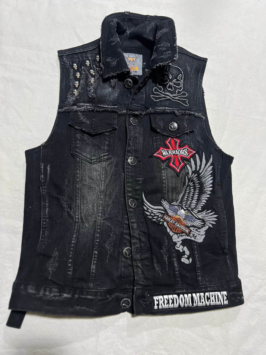 블랙워싱 데님조끼 S  상품이미지2