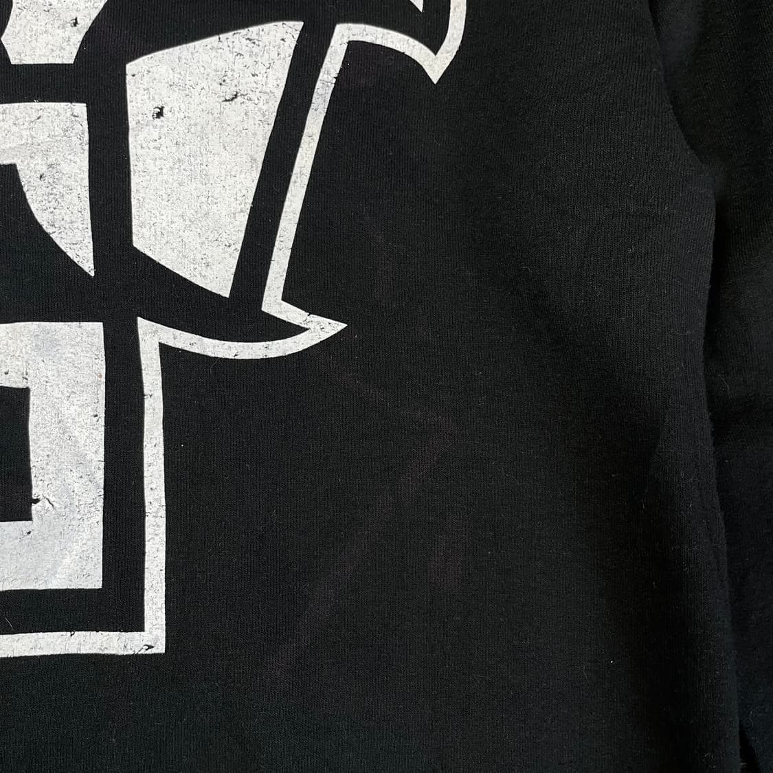 빈티지 블랙 프린팅 기모 맨투맨 스웻셔츠 S 상품이미지5