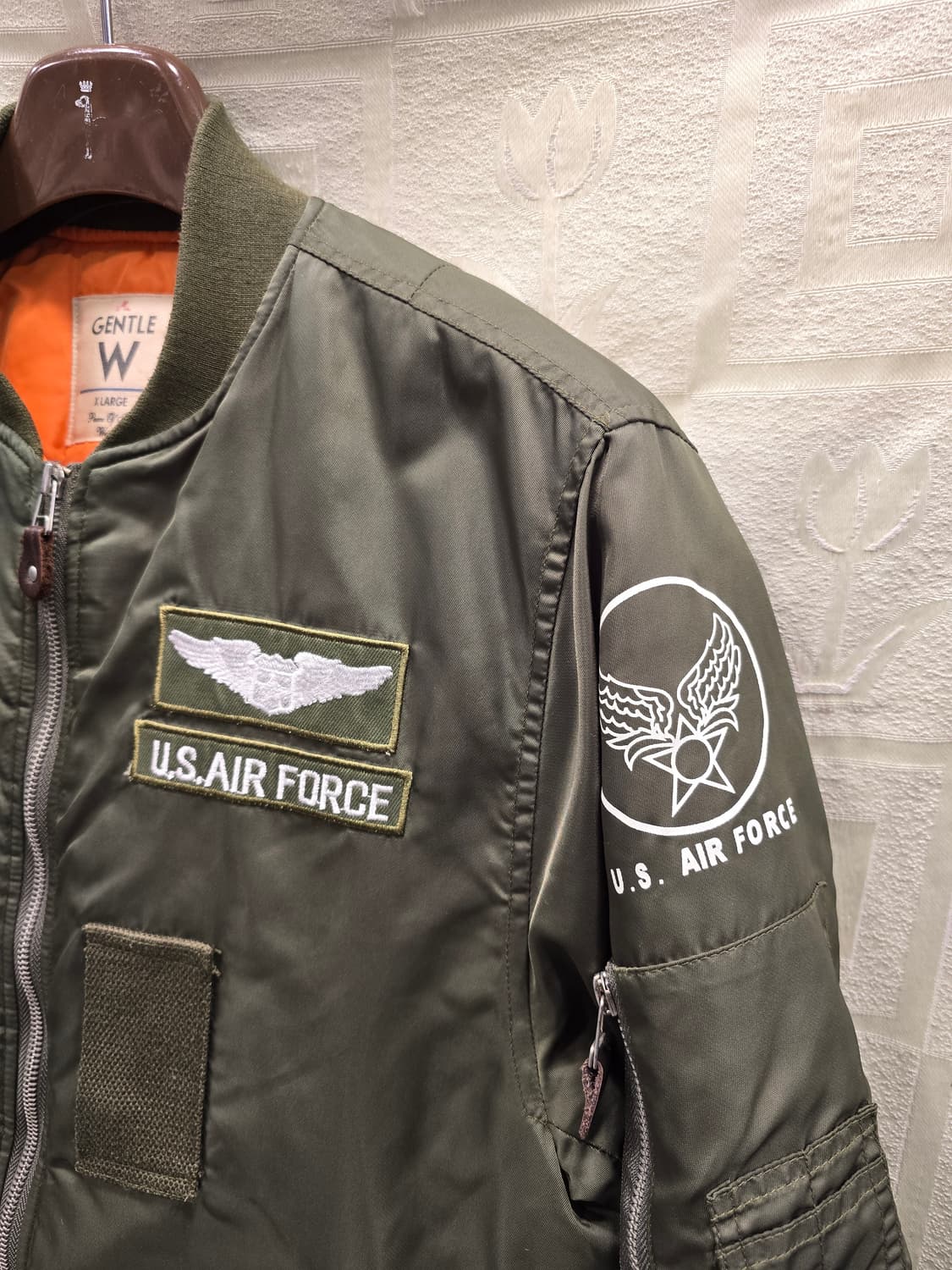 젠틀 ma-1 항공 점퍼 패딩점퍼 카키색 100 상품이미지3