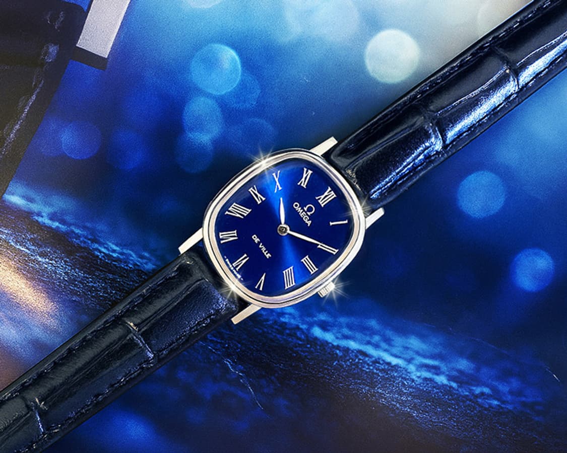 오메가 드빌 청판 여성용 가죽 시계 상품이미지3