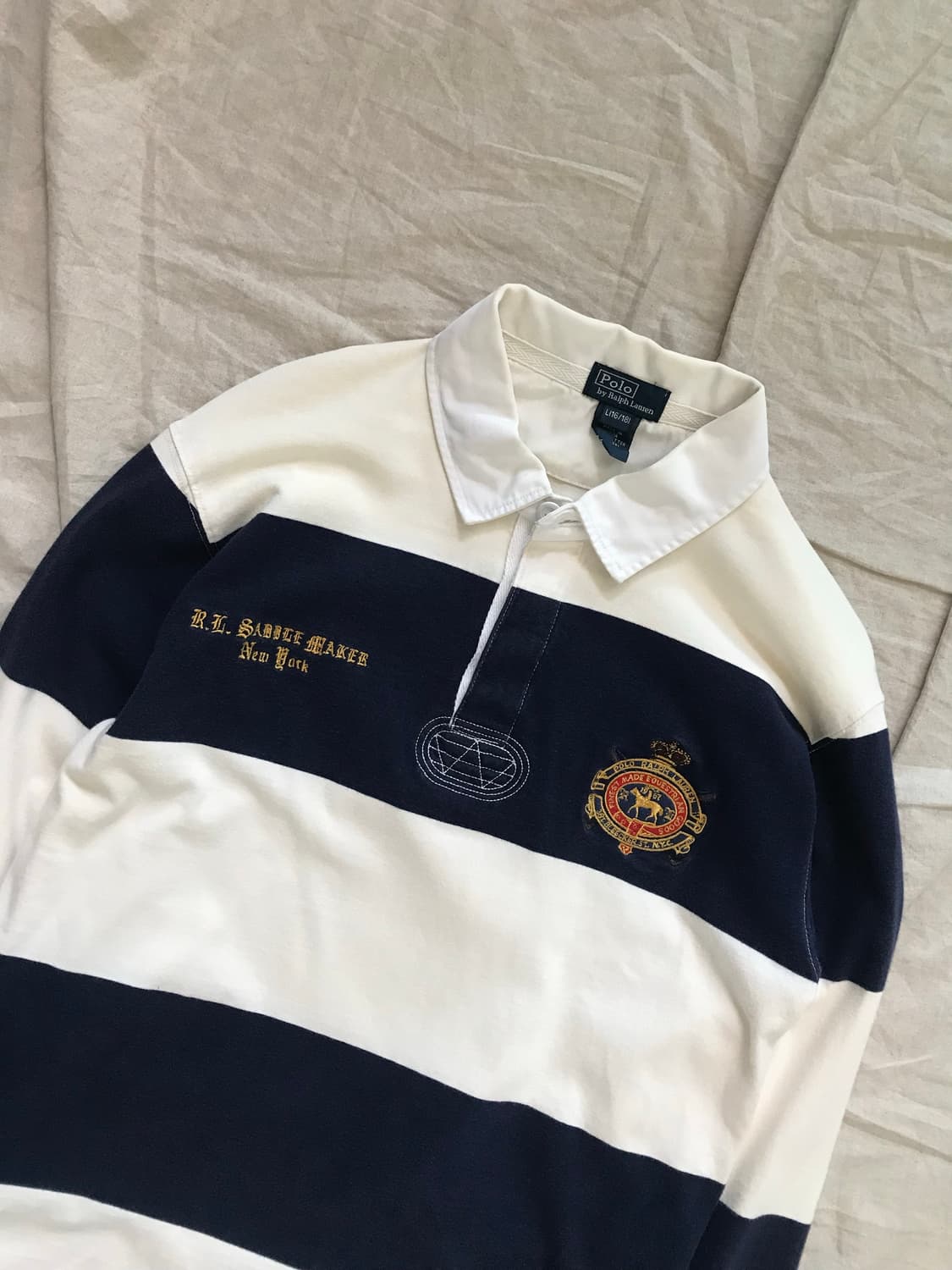 폴로 랄프로렌 클럽 로고 단가라 긴팔 럭비티 상품이미지7