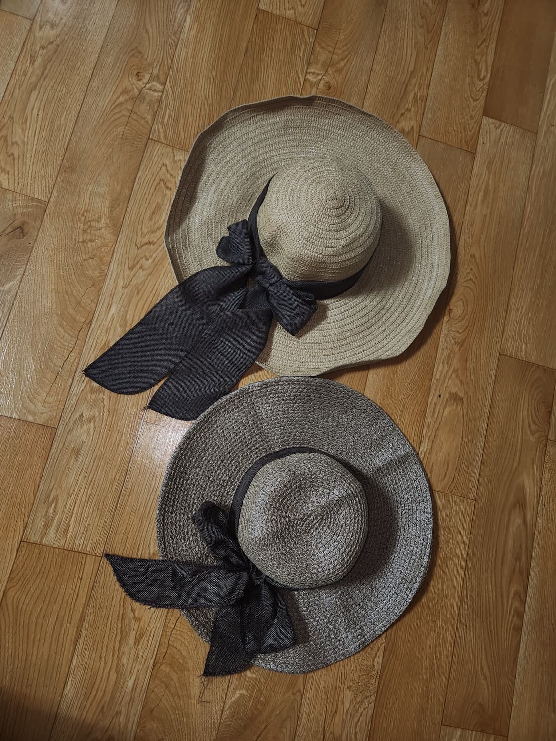 리본 장식 패션모자 2개 세트 상품이미지1