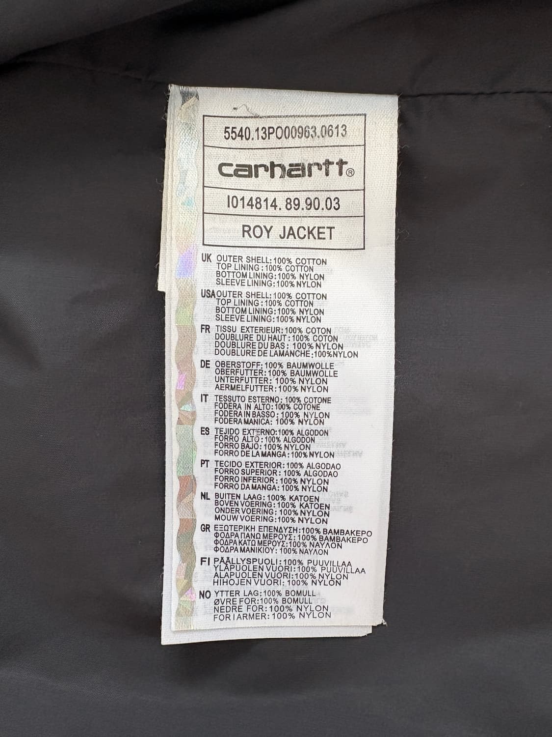 Carhartt WIP Waxed Cotton Roy Jacket 상품이미지5