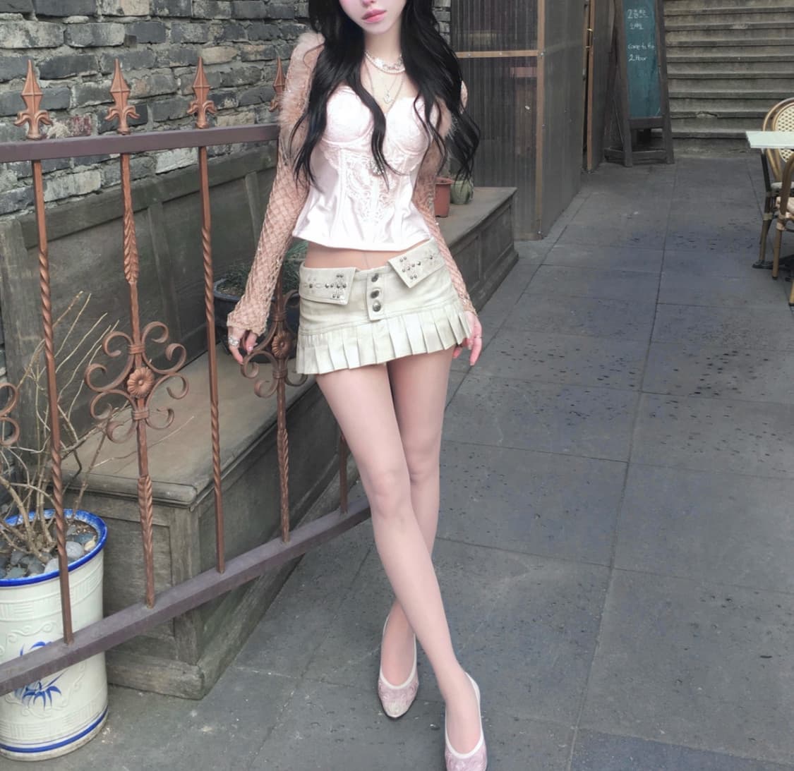 SCULPTOR 스컬프터 레더 미니스커트 아이보리 xs (빈티지 유일매물 상품이미지10