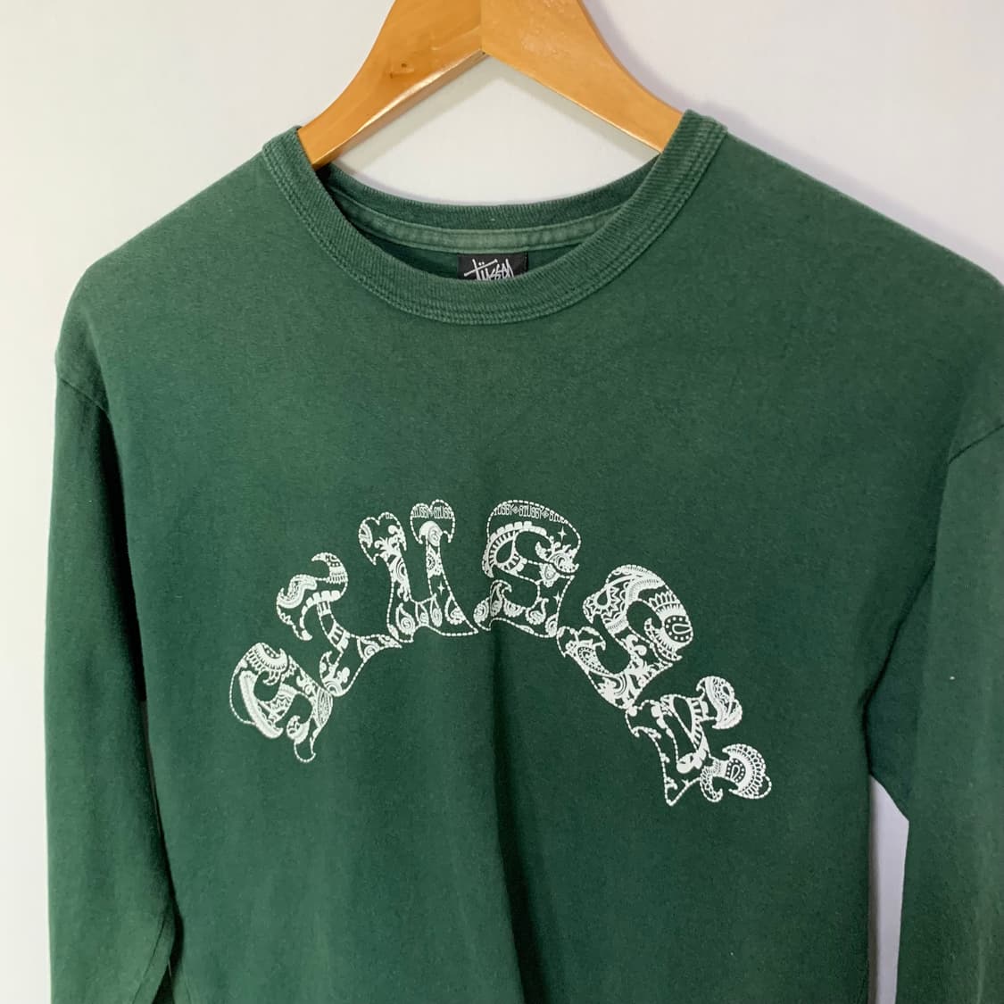 스투시 STUSSY 빈티지 패턴 긴팔 티셔츠 롱슬리브 그린 M 상품이미지6