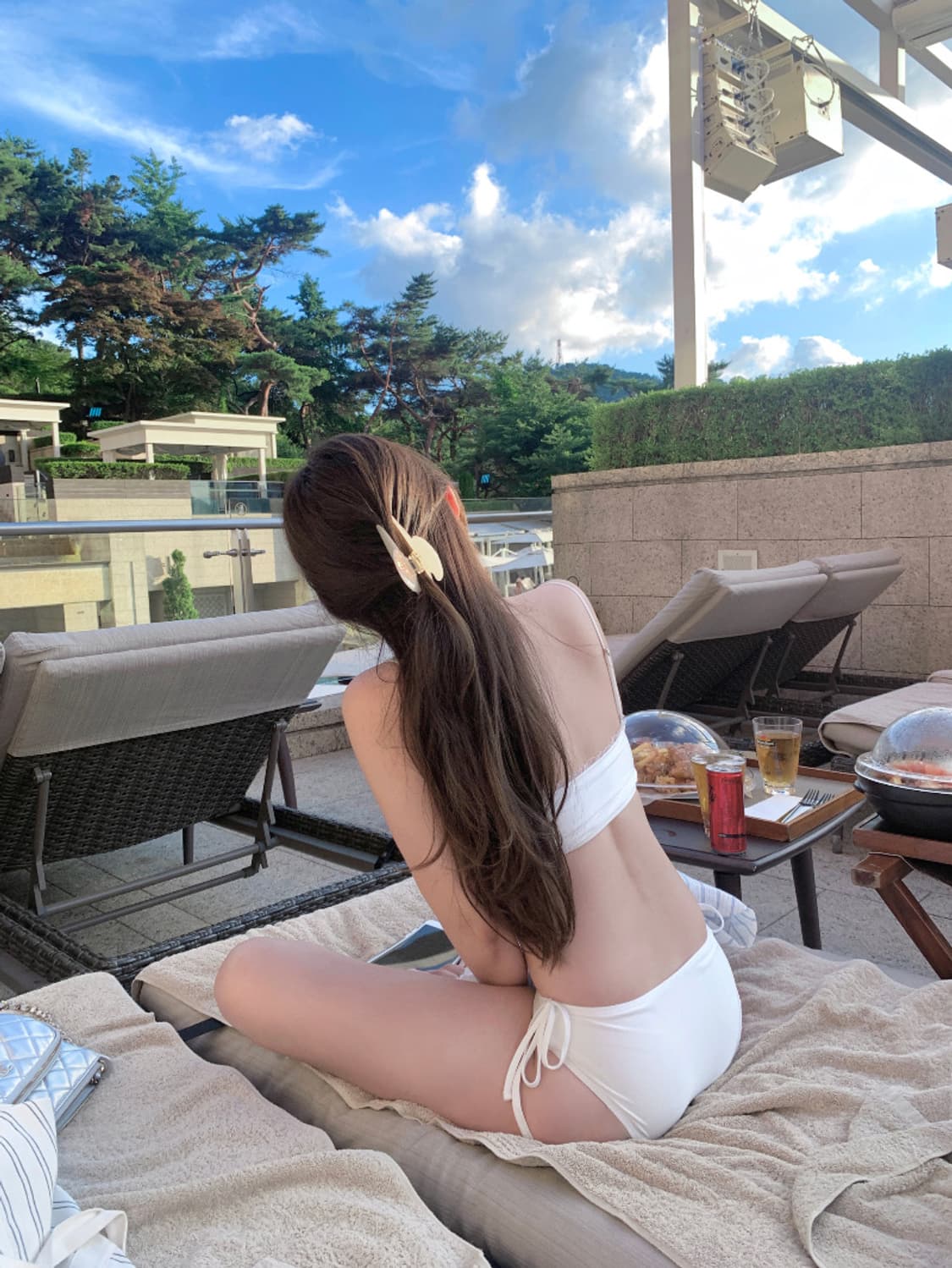 (미시착 새제품) 리브아워 메이드 펄 샤이닝 비키니 아이보리 상품이미지3