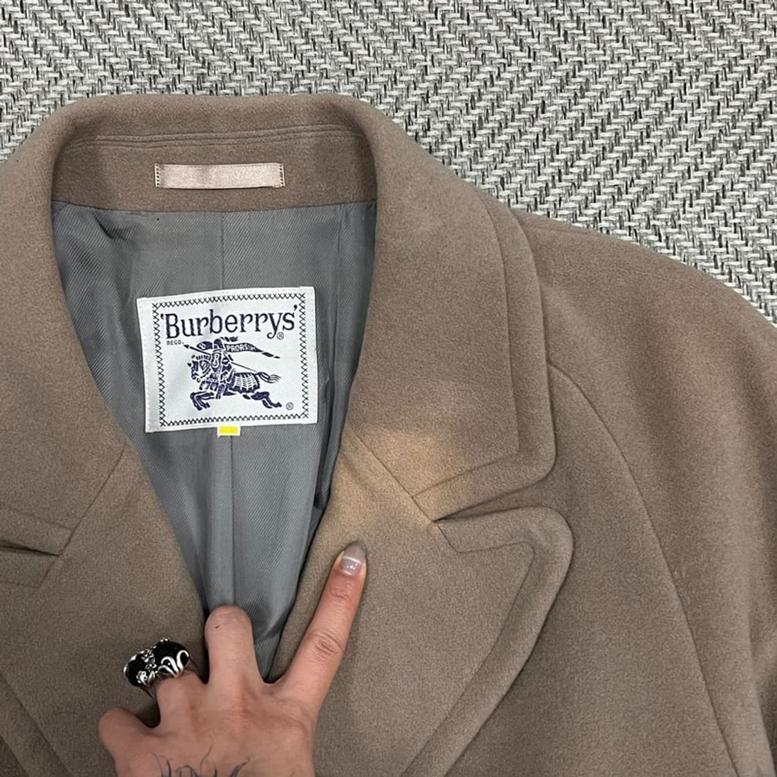 버버리 90s 울 더블 코트 v0967  상품이미지5