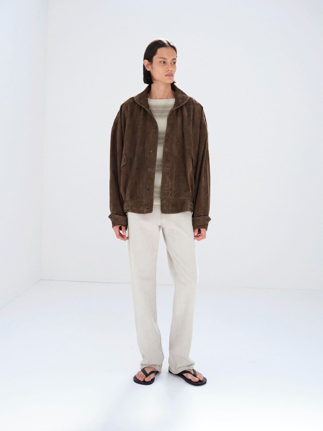 [3] AURALEE 오라리 실키 그레인 스웨이드 블루종 다크 브라운 상품이미지3