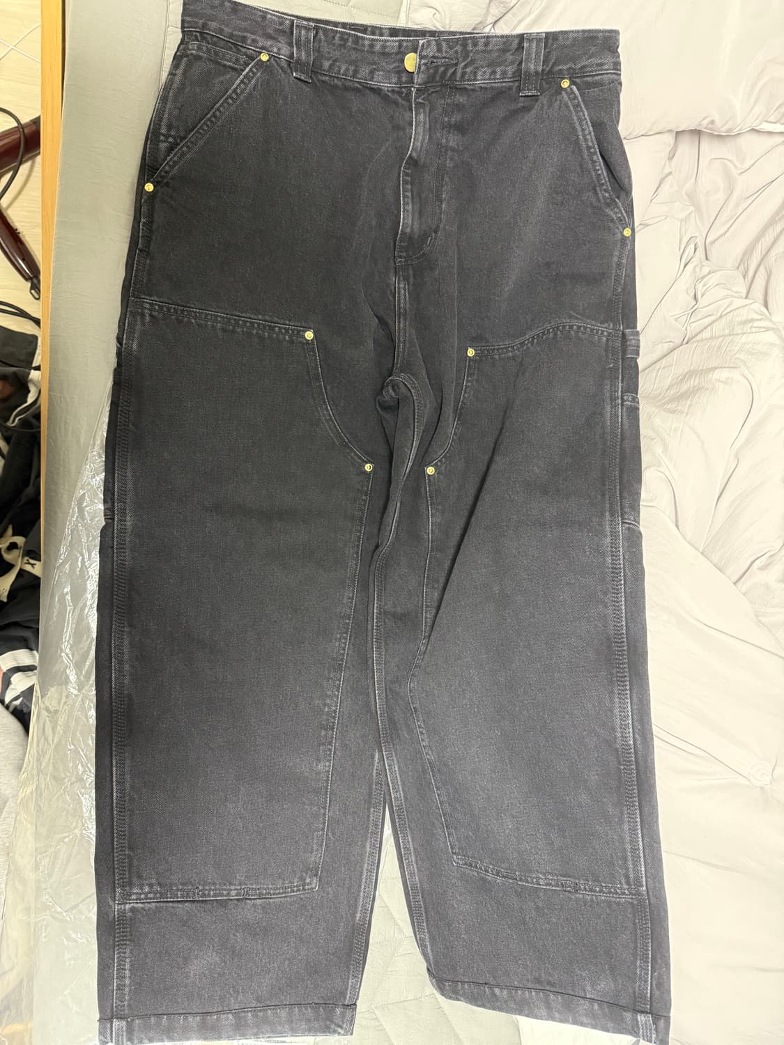 칼하트 내쉬 더블니 블랙 스톤 워시드 m 상품이미지3