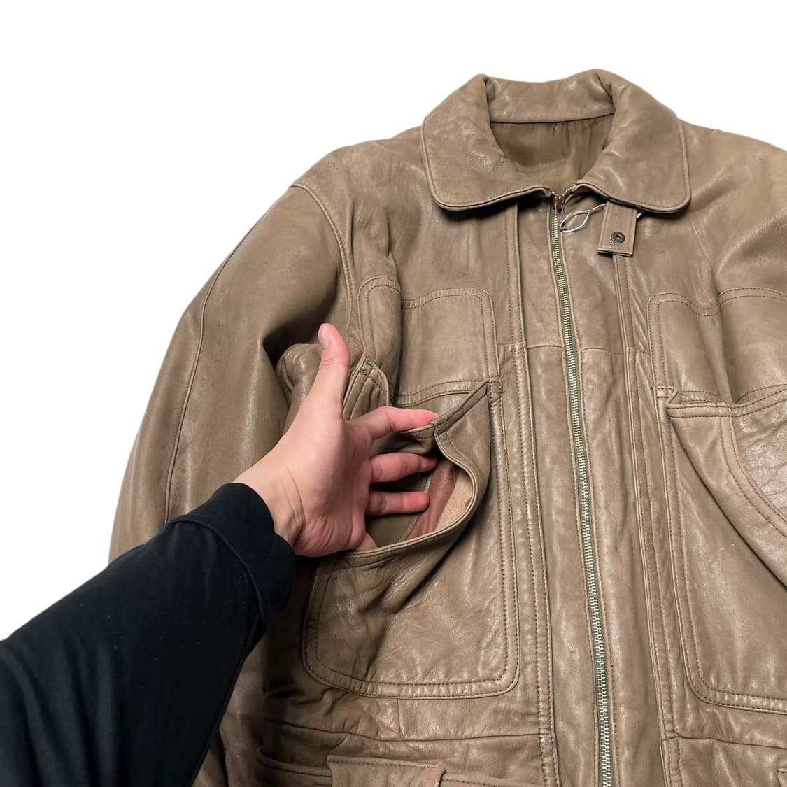 멀티포켓 레더 봄버 (italy made) 상품이미지7