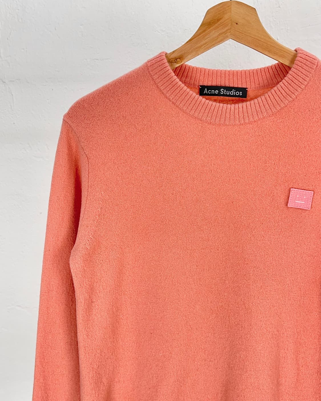 아크네 블러쉬 핑크 날론 페이스 울 니트 스웨터 상품이미지2