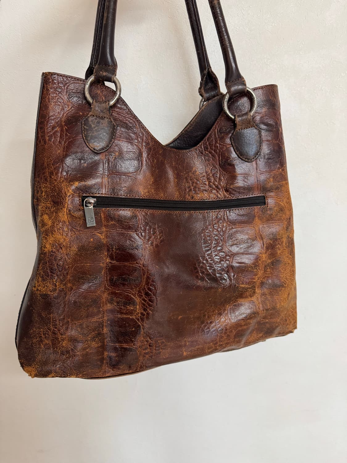 Vtg 리얼 레더 악어가죽 숄더백 상품이미지3