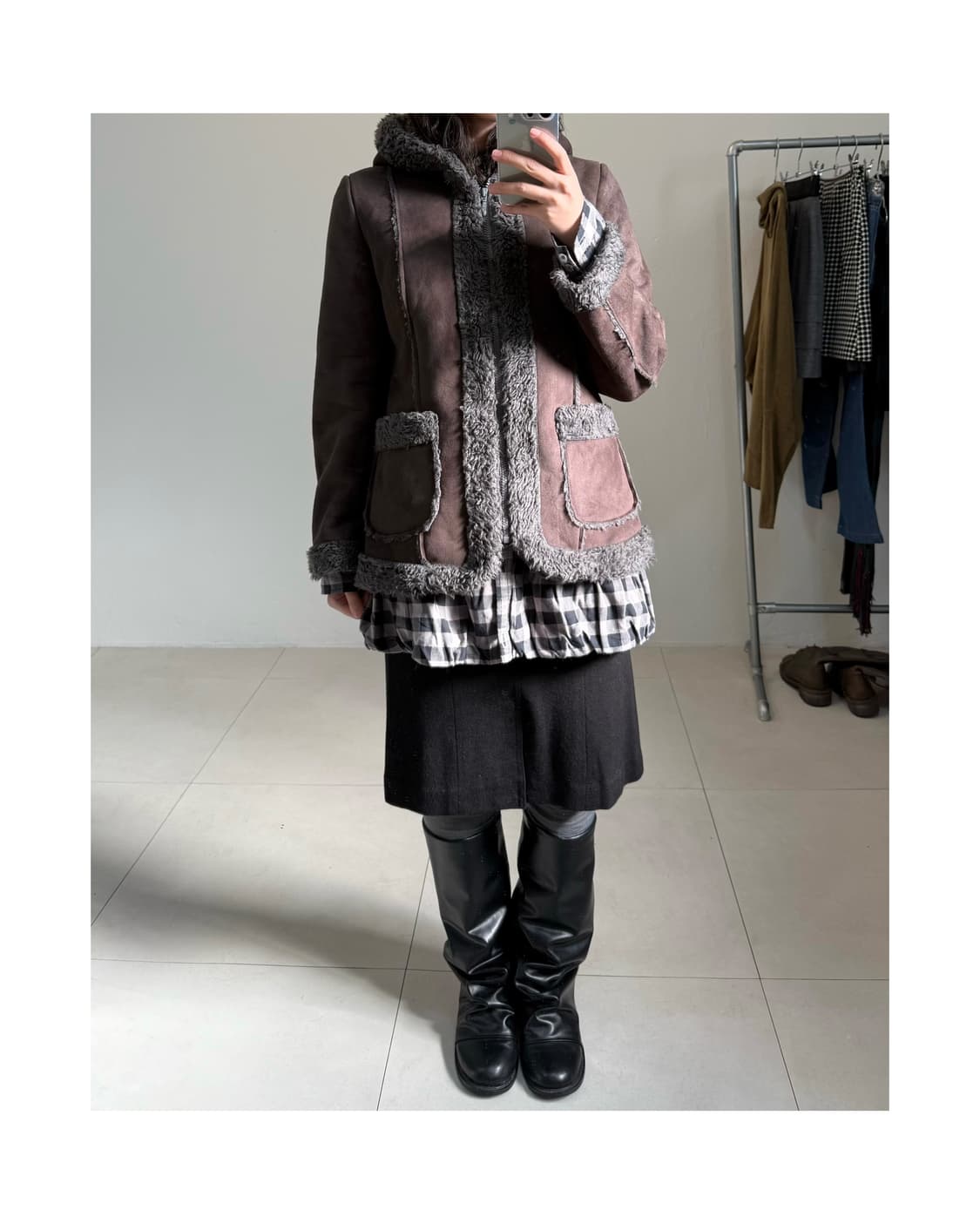 빈티지 후디 무스탕 상품이미지3