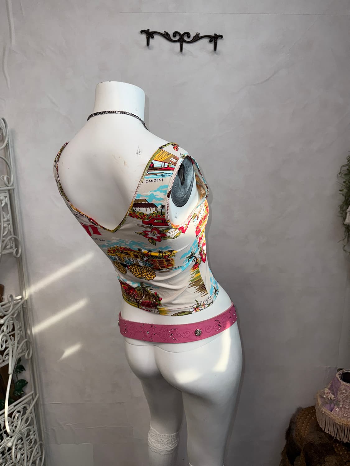 Blumarine hawaiian summer pattern 슬리브리스 상품이미지5