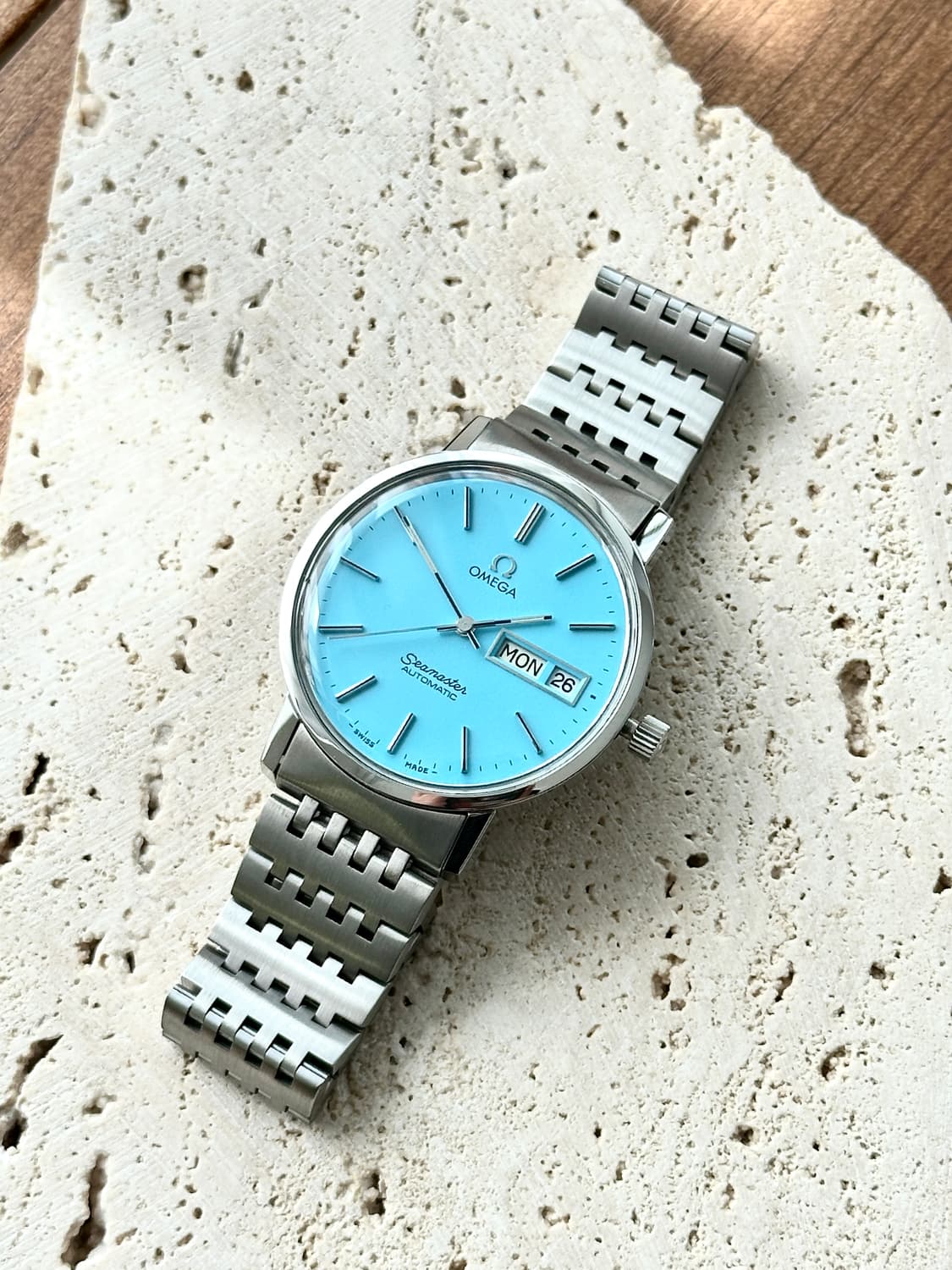 정품 오메가 씨마스터 뻐뻐시 터키블루 오토매틱 시계 상품이미지5