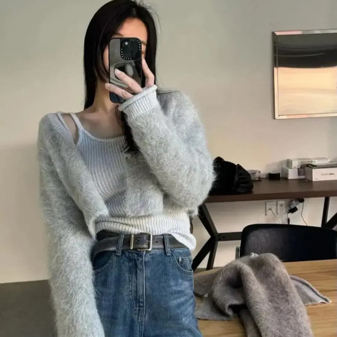 츄니토리(CHUNYTORY) 수리알파카 니트가디건 프리사이즈 새상품 상품이미지2