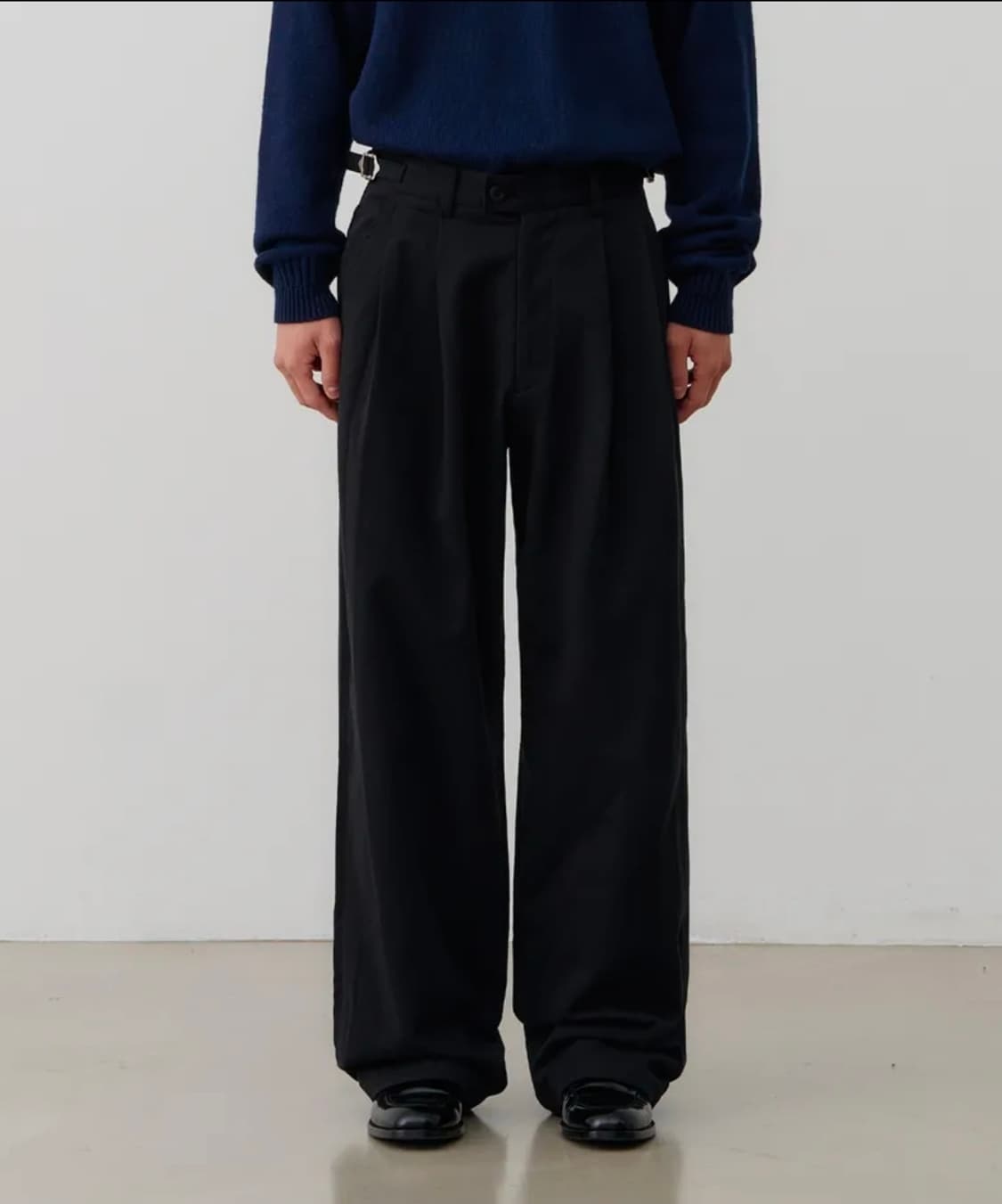 [택미제거 새상품] 노운 와이드 치노 팬츠 블랙 0사이즈 상품이미지1
