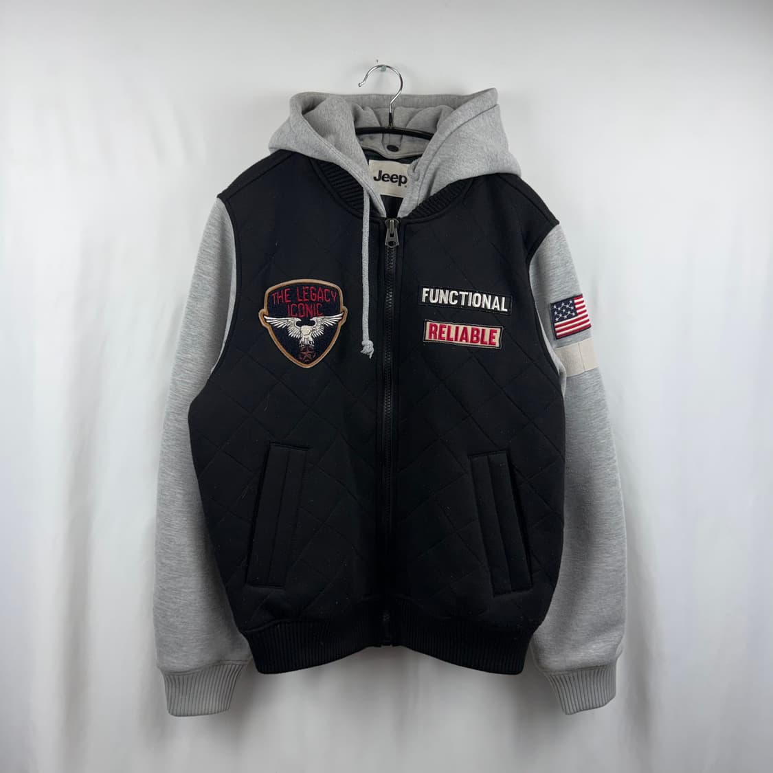 (M) 지프 퀄팅 항공 후드 점퍼 상품이미지2