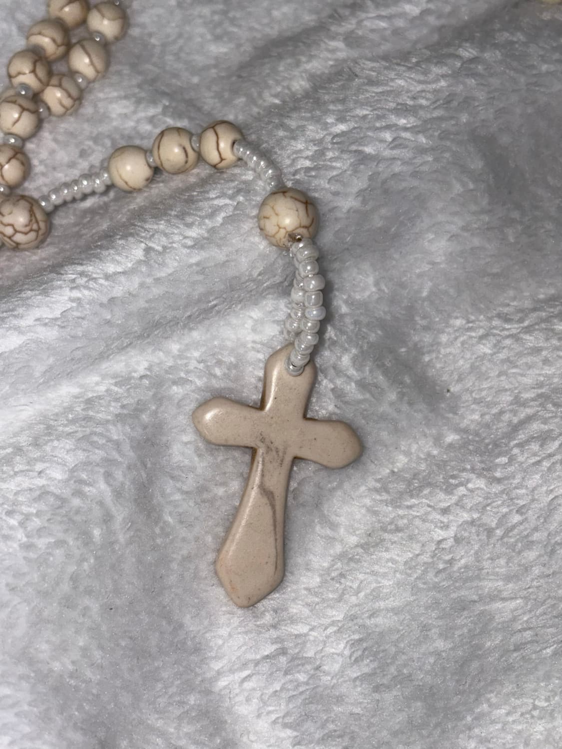 아이보리 크랙 빈티지 로자리오 상품이미지2