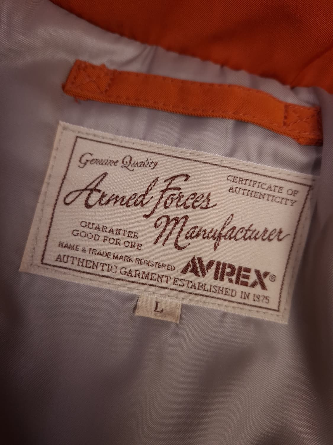 오리지날 아비렉스 우주항공탐사 항공자켓 상품이미지5