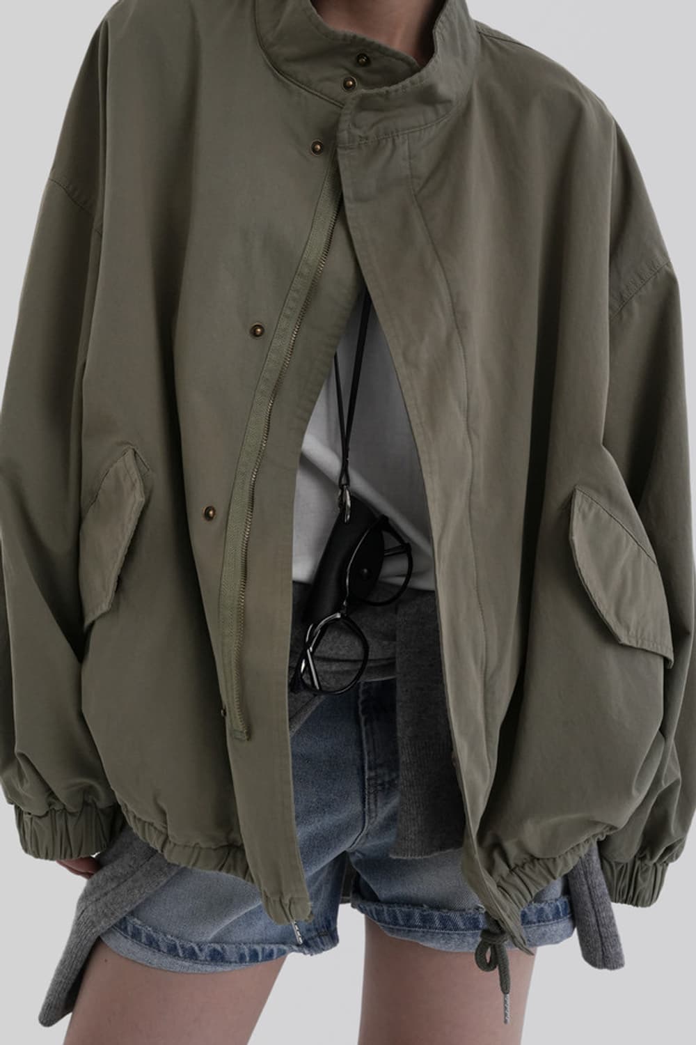 (새상품) 어텀 핸더하프야상 (카키) 상품이미지5