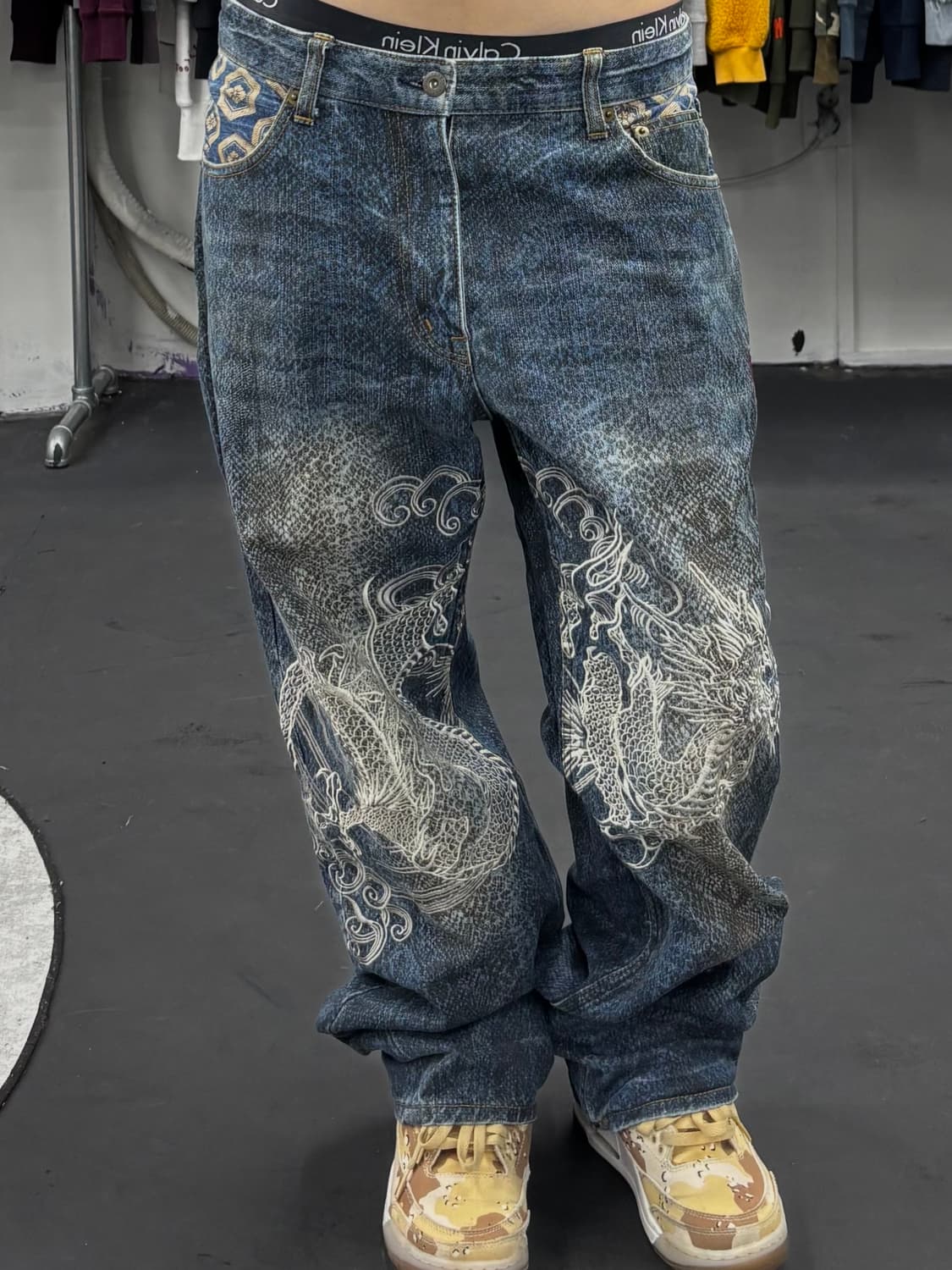 카라쿠리 타마시 뱀피 드래곤 데님팬츠 상품이미지2