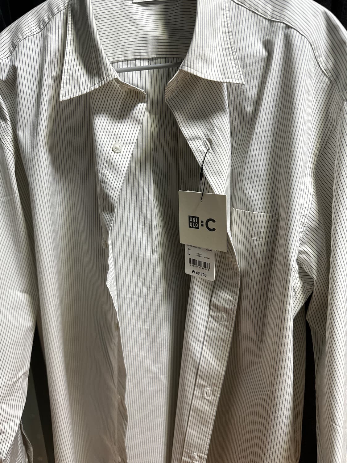 유니클로c 브로드클로스 L 스트라이프새상품 주우재 셔츠 상품이미지1