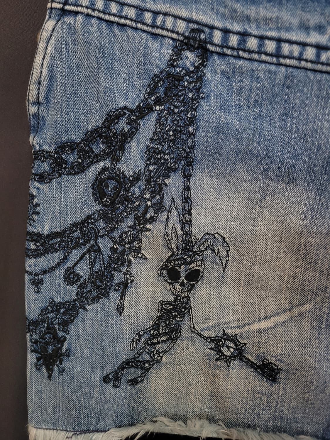 ALGONQUINS 빈티지 스컬 펑크 데님스커트 상품이미지6