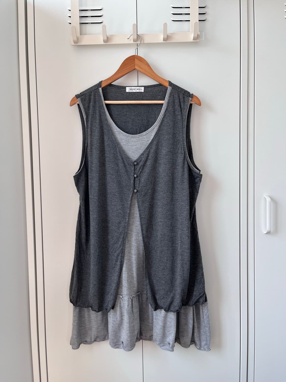 Secret well 그레이 바선생 레이어드 원피스 상품이미지10