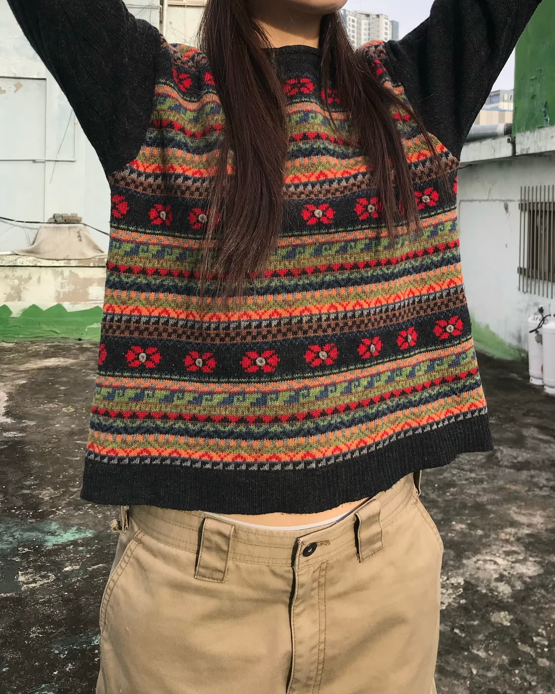 빈티지 패턴 니트  상품이미지2