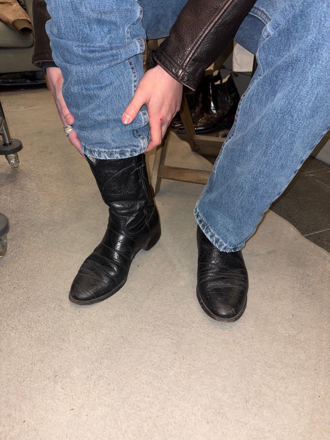 90’s Justin 3202 bullhide western boots 상품이미지1