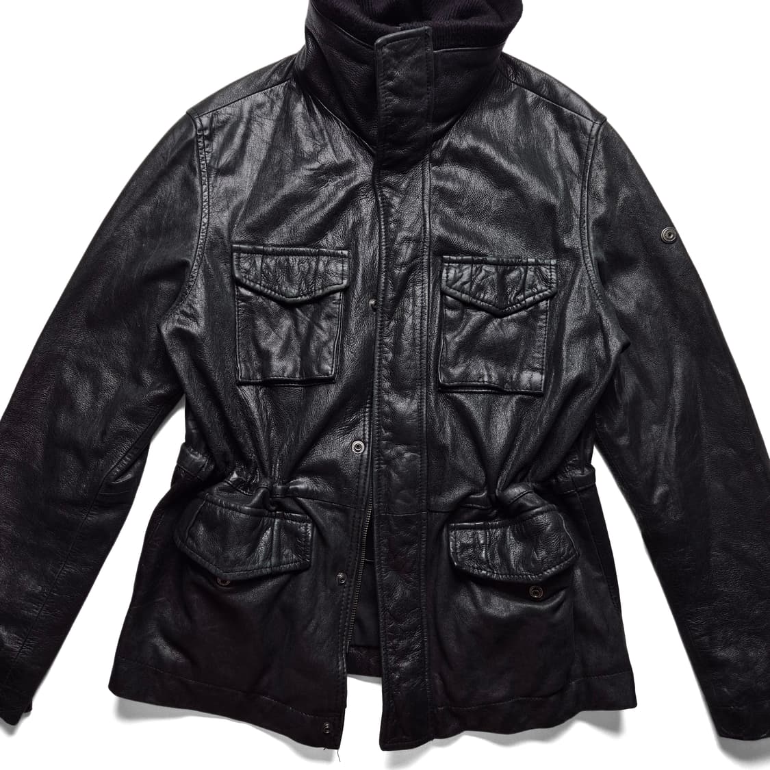 [M] 캘빈클라인 소가죽 하이넥 레더자켓 상품이미지1