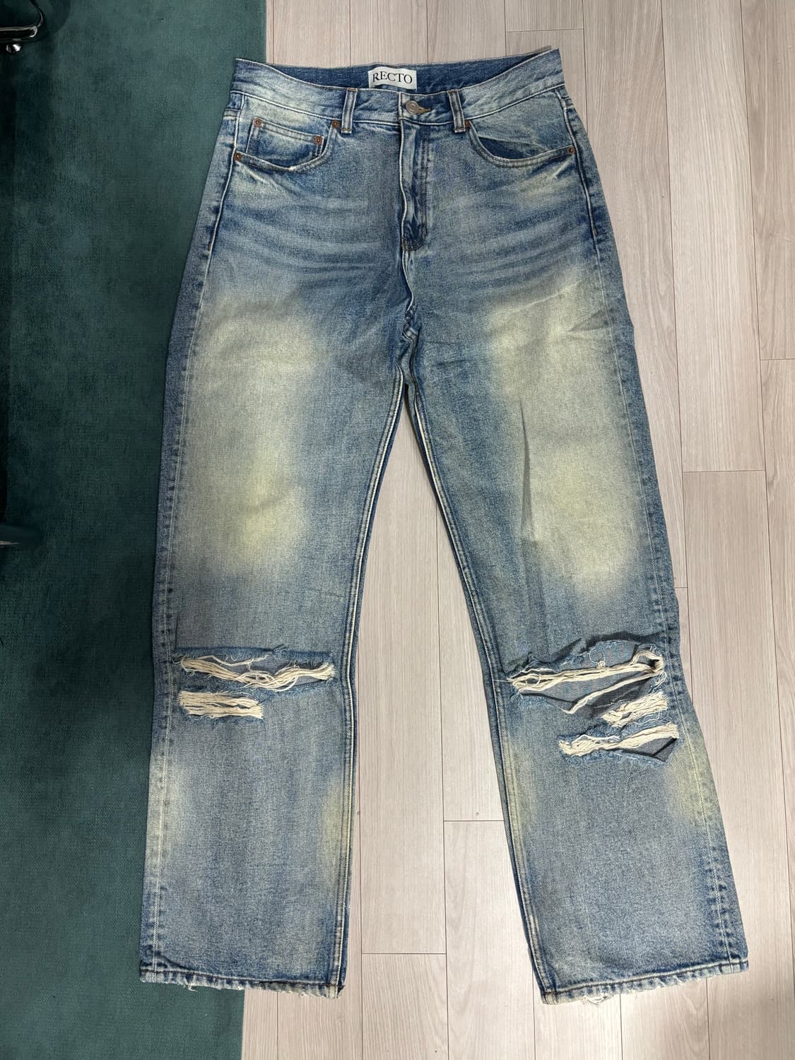 RECTO 렉토 디스트로이드 루즈핏 데님 청바지 상품이미지1