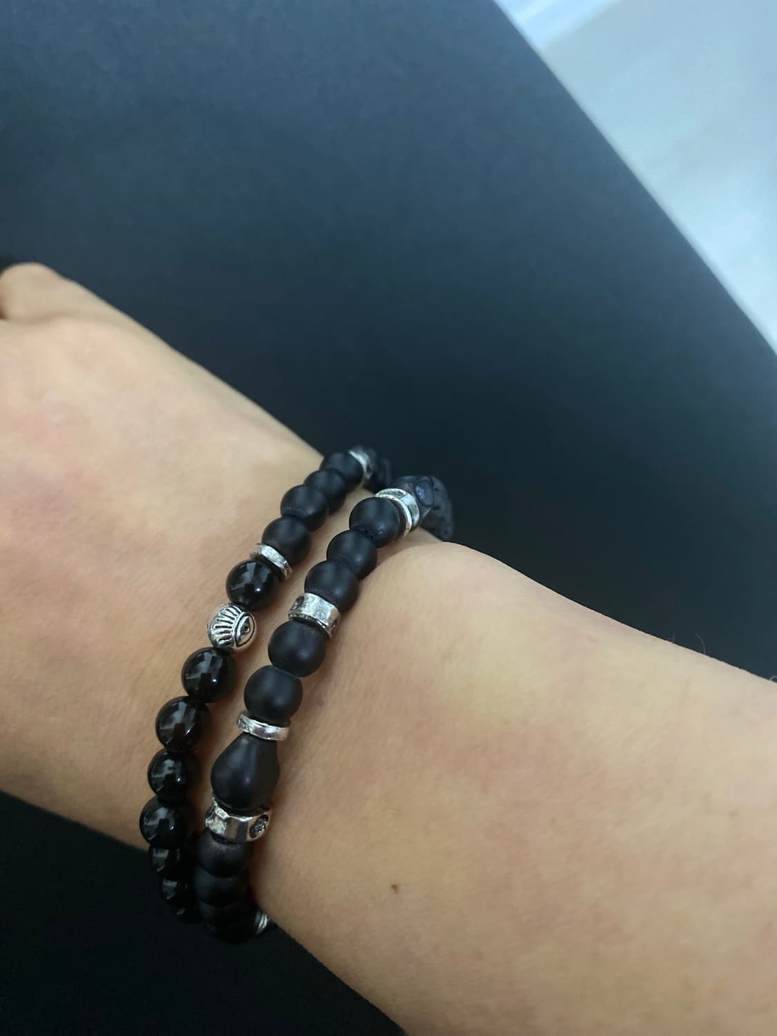 블랙 레이어드 팔찌 2개 set 상품이미지4