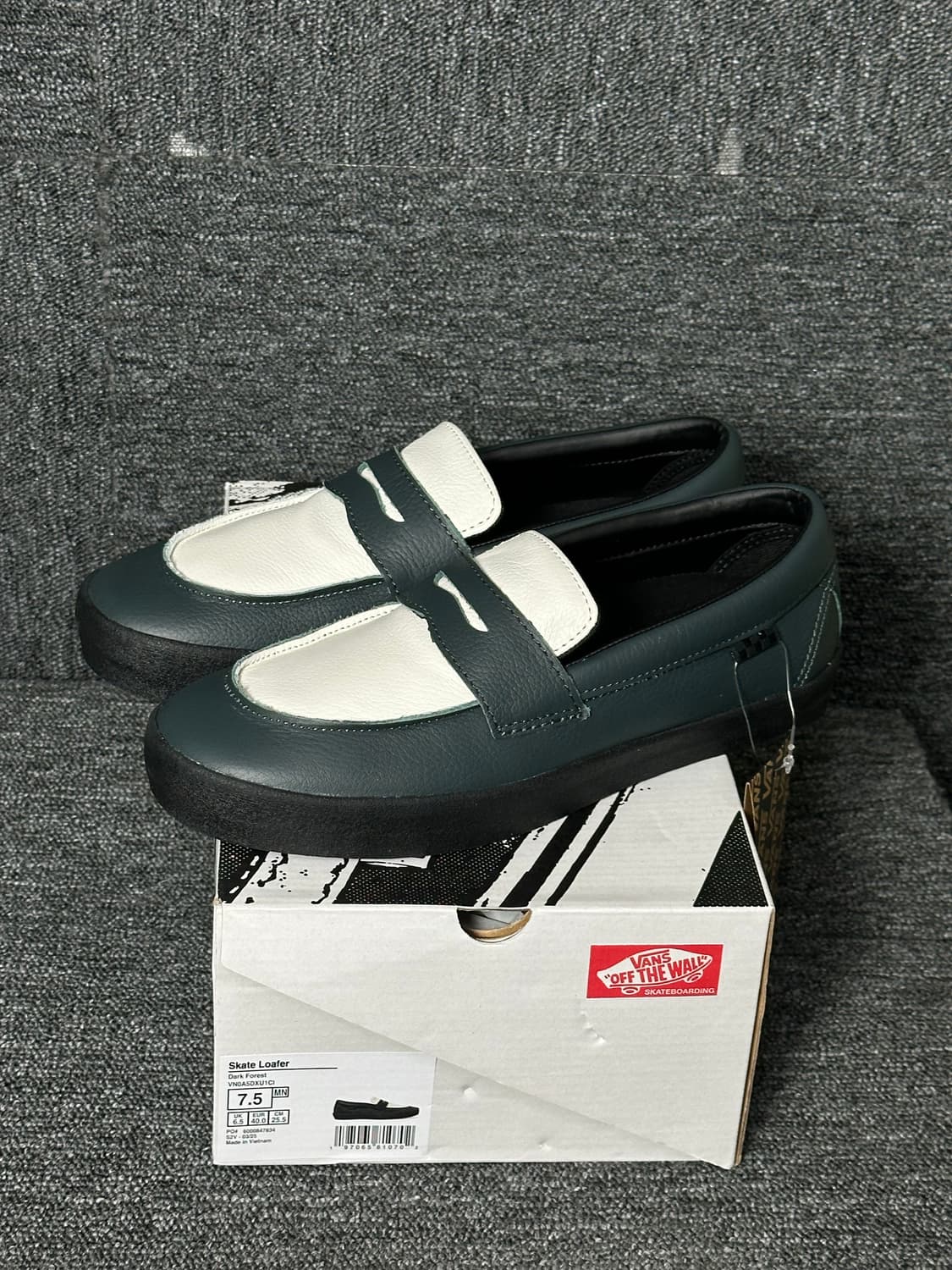 Vans 스케이트 로퍼 그린/화이트 7.5 상품이미지1