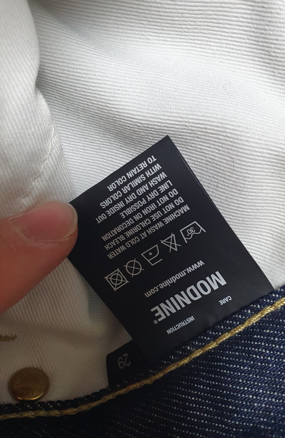 ( 미착용 ) 모드나인 생지데님 29 상품이미지5