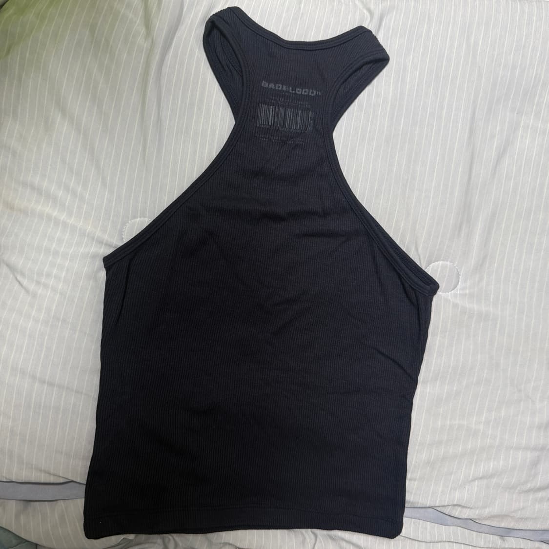 배드블러드 스트레치 립 탱크탑 네이비 상품이미지3