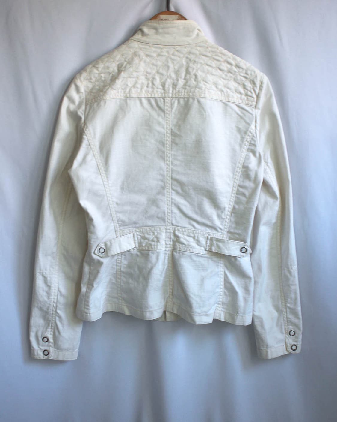 White-ivory biker panel cotton jacket 상품이미지5