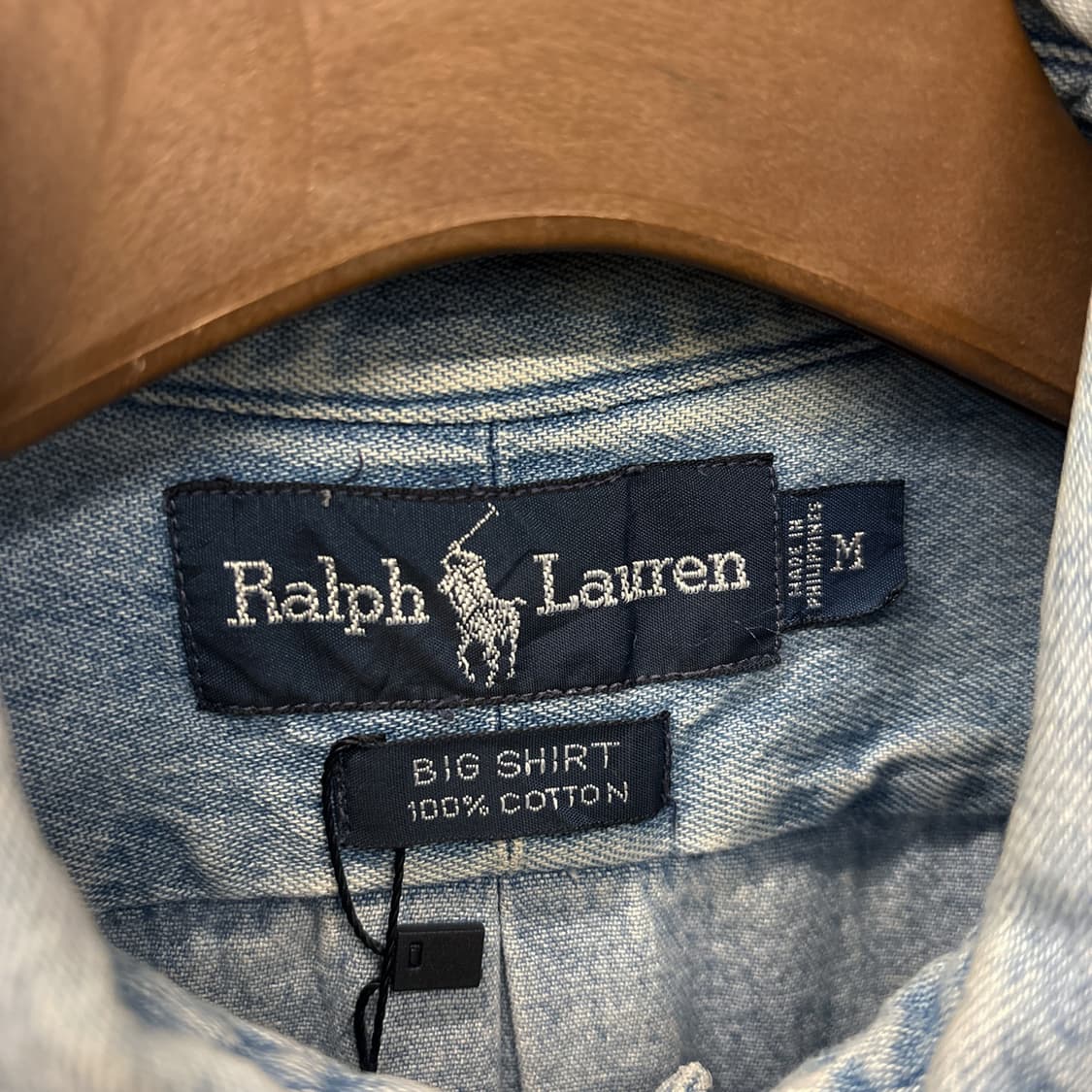 90s 폴로 랄프로렌 Big Shirt 라인 헤비 데님 셔츠 N1015 상품이미지7