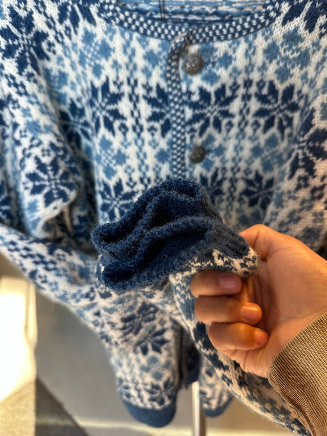 Husfliden Bergen 핸드니트 헤비 울 노르딕 스웨터 상품이미지6