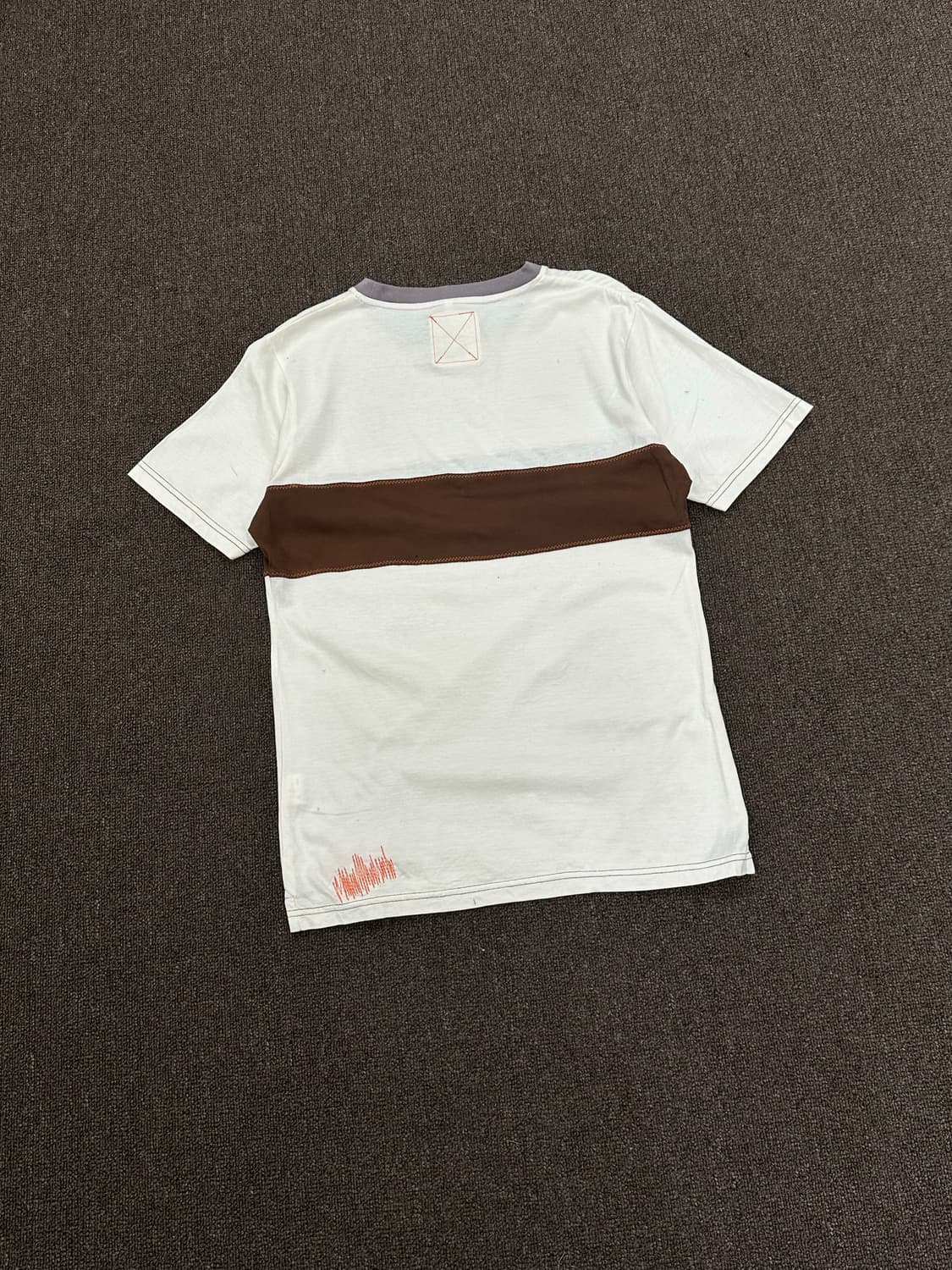 M)Japanese vintage 플록 프린팅 디테일 링거 반팔티 상품이미지6