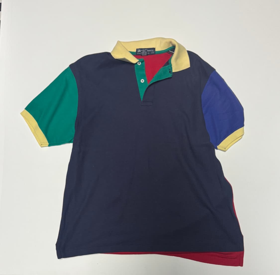 버버리 리메이크 커스텀 컬러 블룩 반팔 카라티 M 상품이미지1