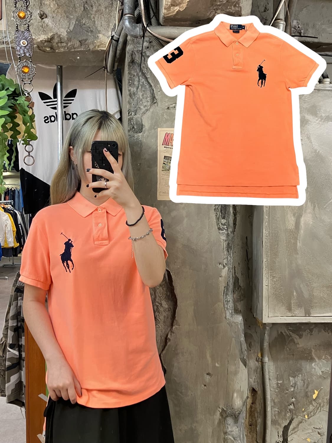 폴로 카라 반팔 오렌지 M  #csz824 상품이미지1